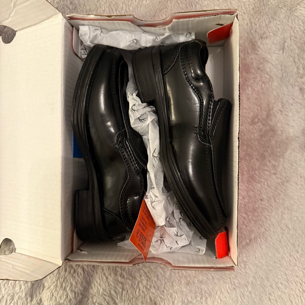 Deer Stags Black Leather Oxfords Kids NIB SZ 9M